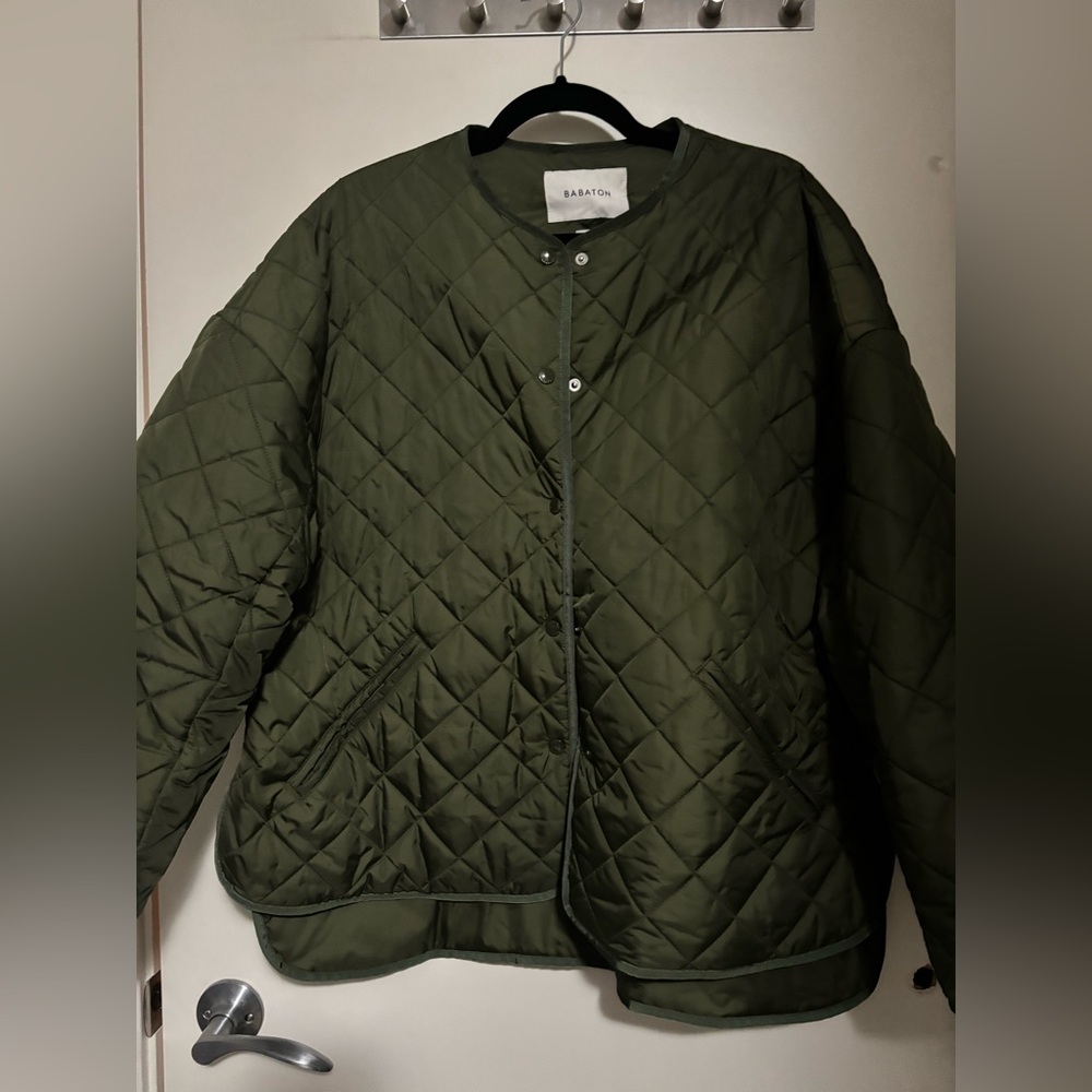 Babaton Olive Quilted Geo Jacket